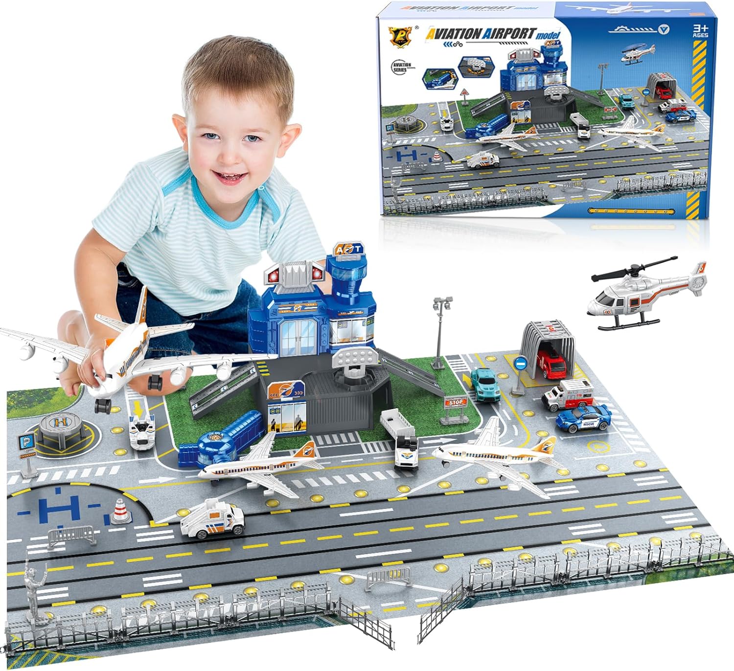 Play Mat - Çocuklar için Havaalanı Sahne Oyuncak Seti,