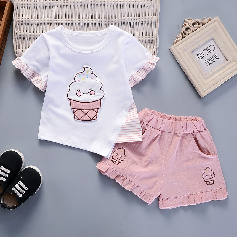 Baby Products Lotion - 1-4T kız giysileri yaz kısa kollu