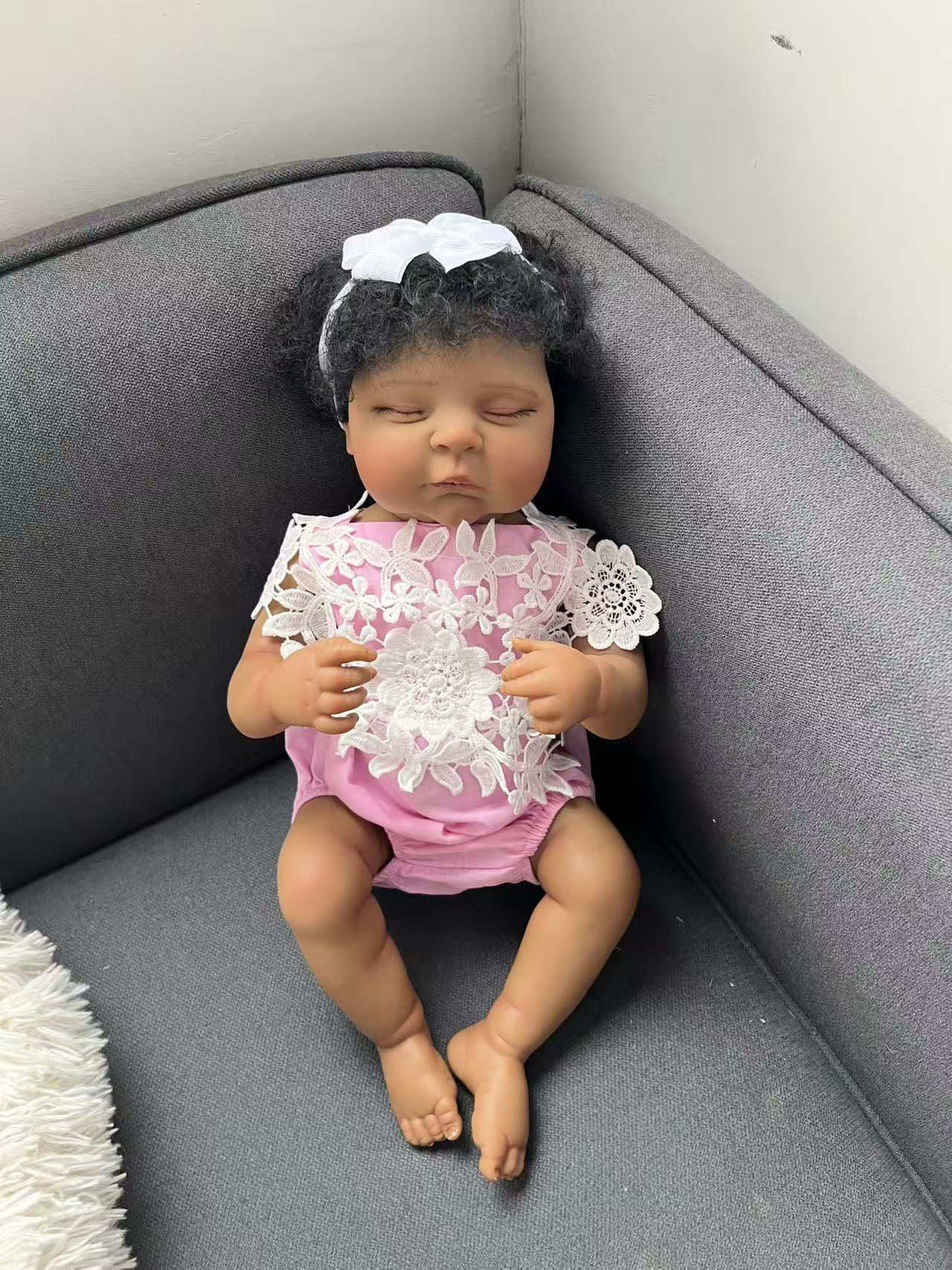 48CM Yeniden Doğmuş Şeftali Si - Baby Products For Curly Hair incelemesi ve fiyatı